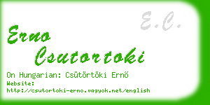 erno csutortoki business card