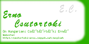 erno csutortoki business card